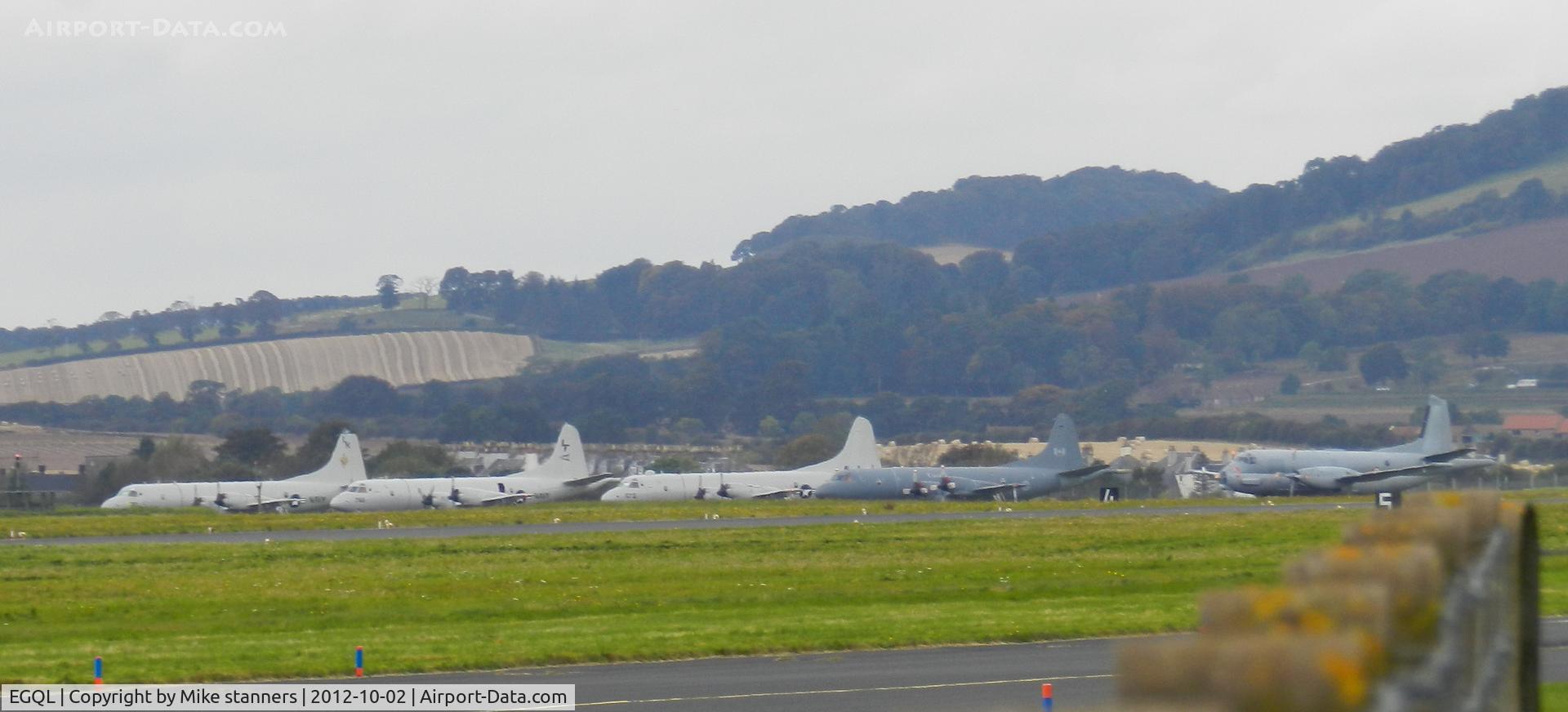RAF Leuchars Airport, Leuchars, Scotland United Kingdom (EGQL) - maritime participants for exercise joint warrior from left to right P-3C's  163293,161765,158573,140116 & Atlantic 26