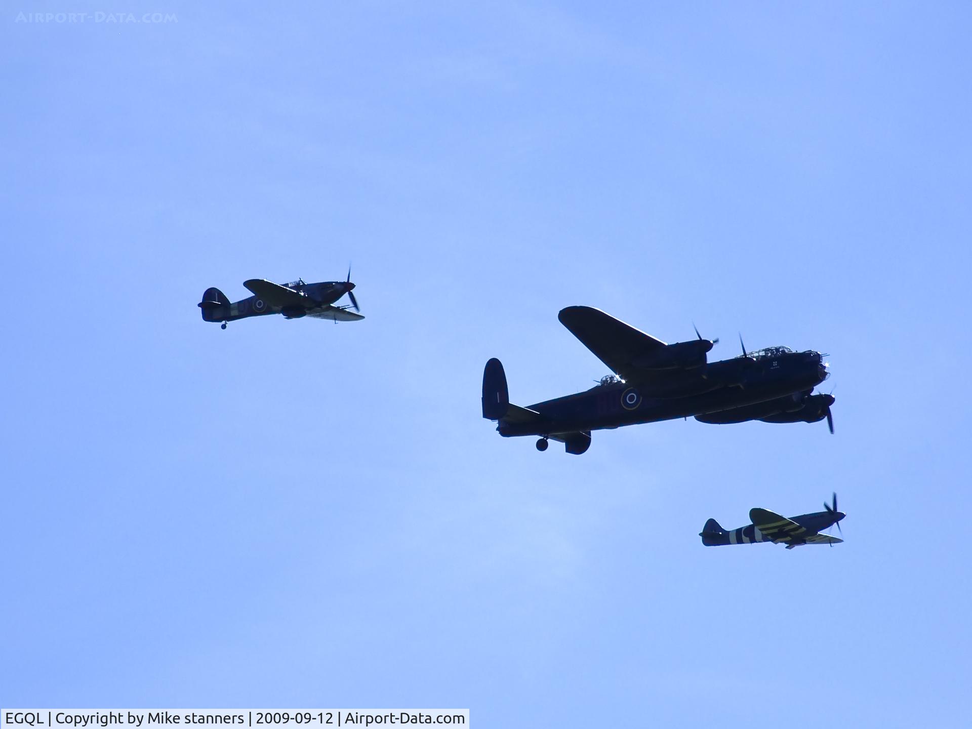 RAF Leuchars Airport, Leuchars, Scotland United Kingdom (EGQL) - BBMF Spitfire hurricane and Lancaster in action at Leuchars airshow 2009