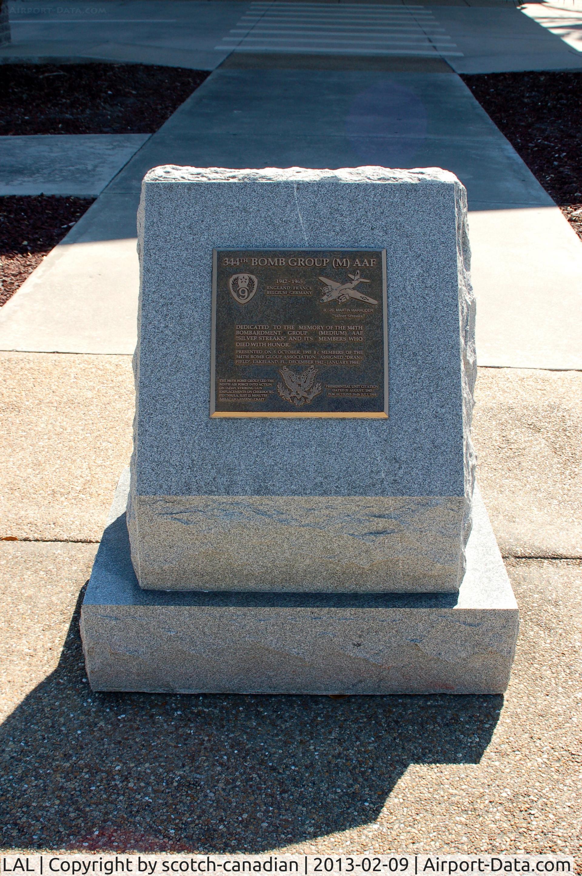 Lakeland Linder Regional Airport (LAL) - 344th Bomb Group (M) AAF Monument  at Lakeland Linder Regional Airport, Lakeland, FL 