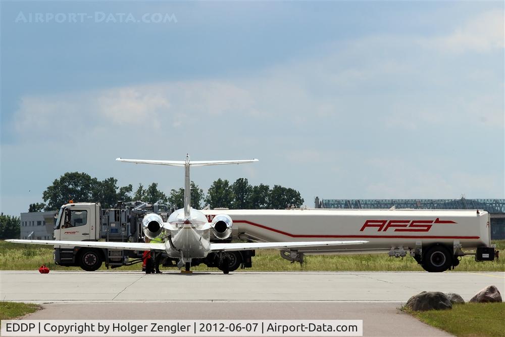 Leipzig/Halle Airport, Leipzig/Halle Germany (EDDP) - Fueling of a business aircraft on GAT.....