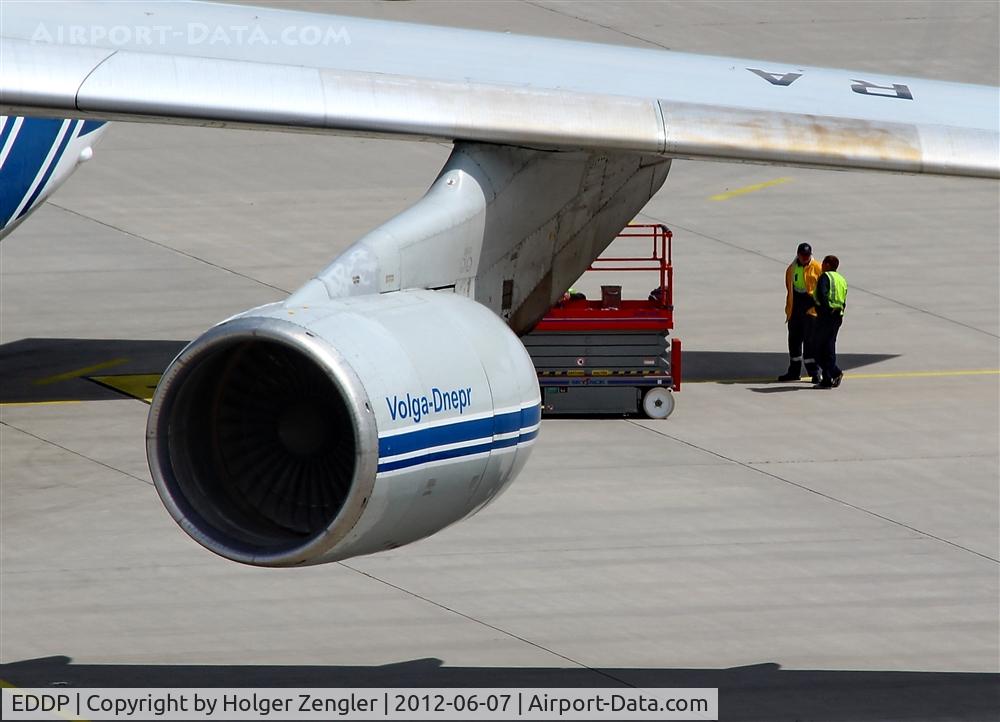 Leipzig/Halle Airport, Leipzig/Halle Germany (EDDP) - Engine of an AN 124-100 of VDA while maintenance work.