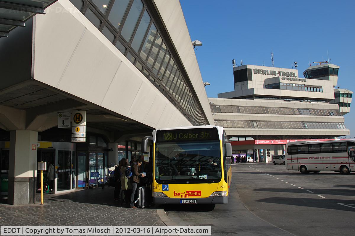 Tegel International Airport (closing in 2011), Berlin Germany (EDDT) - Bus service outside the main building.