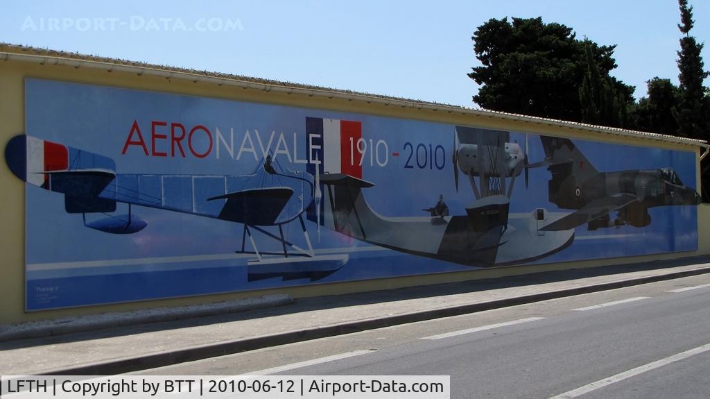 Hyères Le Palyvestre Airport, Hyères France (LFTH) - Mural painted on the wall of the entrance to the meeting of the centenary of the French Aviation Navy
