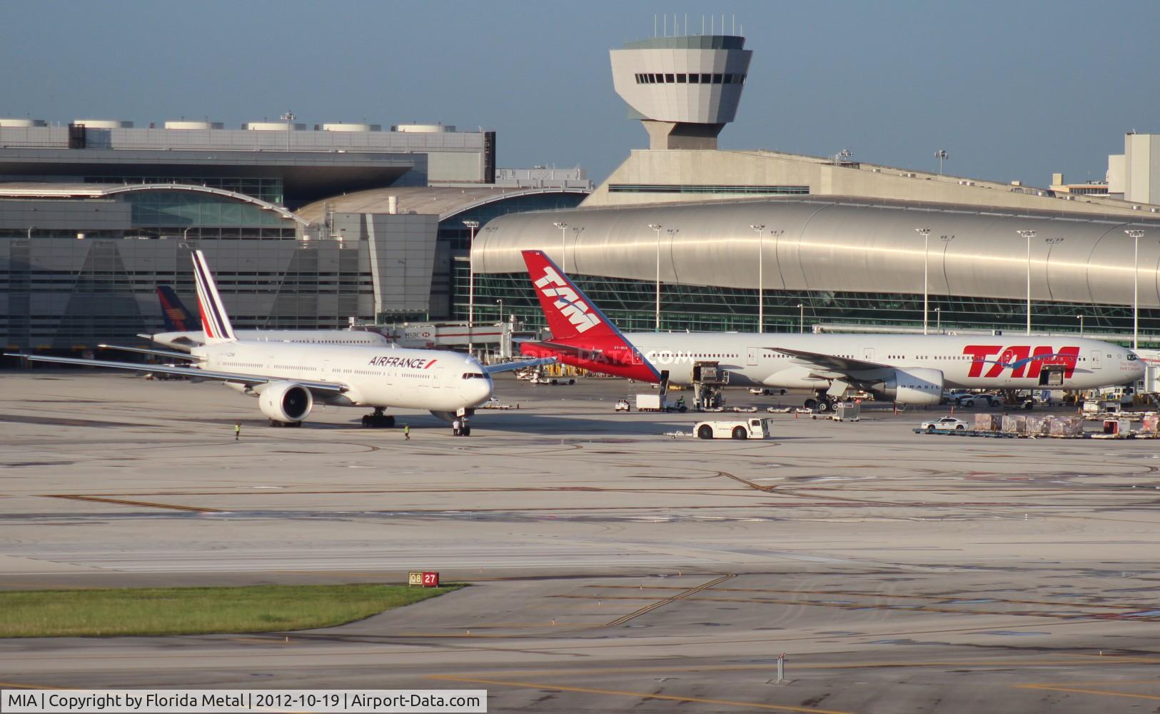Miami International Airport (MIA) - Two 777-300s, one belonging to Air France and the other to TAM