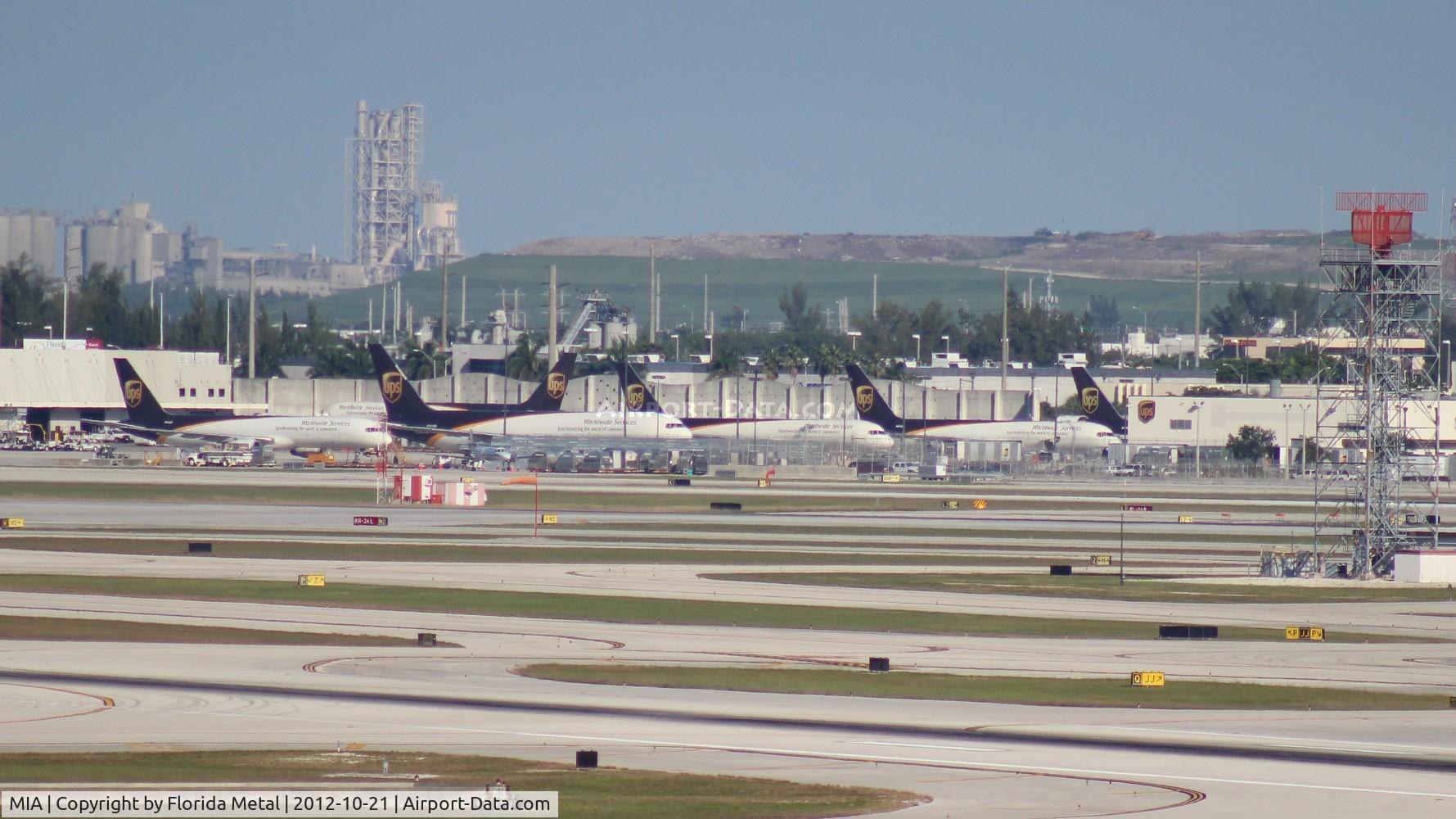 Miami International Airport (MIA) - UPS at Miami, noticed for the first time the Landfill in the background - no where near as close as it appears
