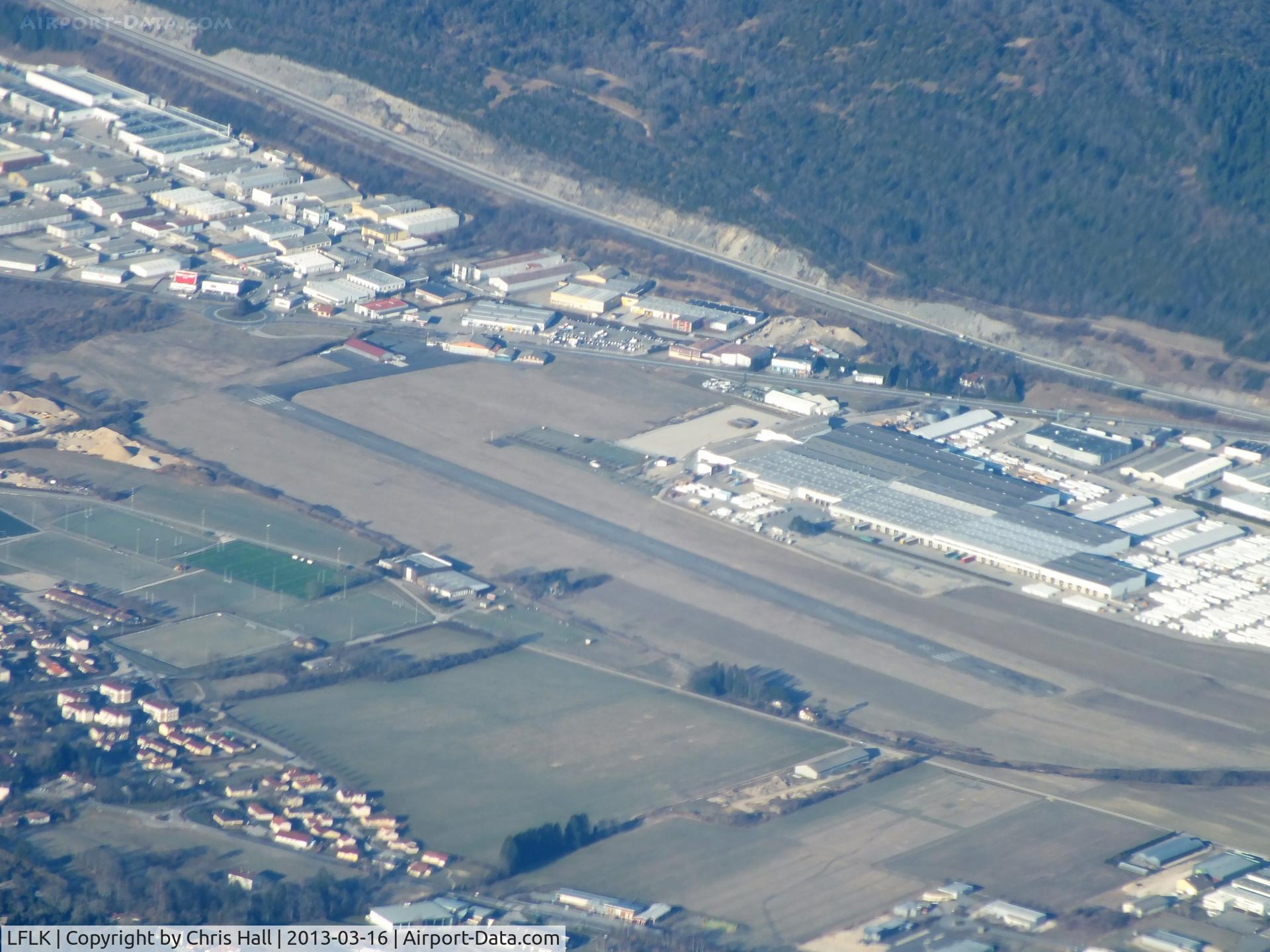 Oyonnax Arbent Airport, Oyonnax France (LFLK) - over Oyonnax Arbent Airport, France enroute to Geneva