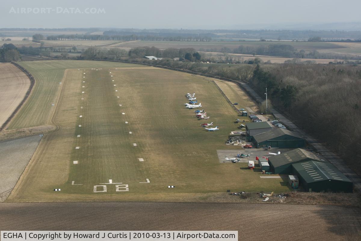 Compton Abbas Airfield Airport, Shaftesbury, England United Kingdom (EGHA) - On approach to runway 08 in C42 G-HNGE. Thanks to Peter for the flight.