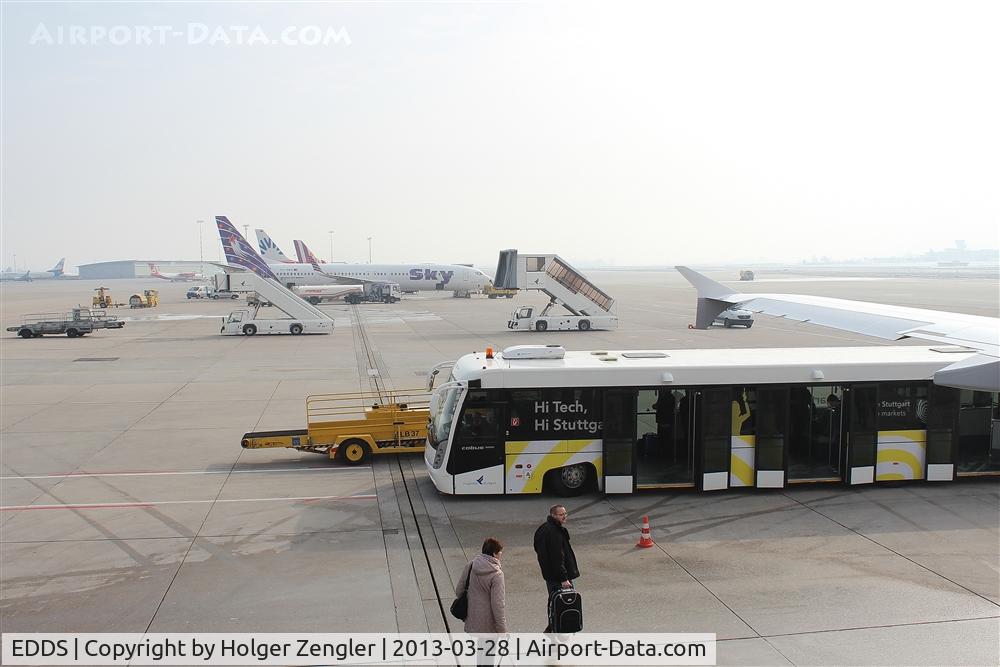 Stuttgart Echterdingen Airport, Stuttgart Germany (EDDS) - See what the spotter saw from top of the gangway...