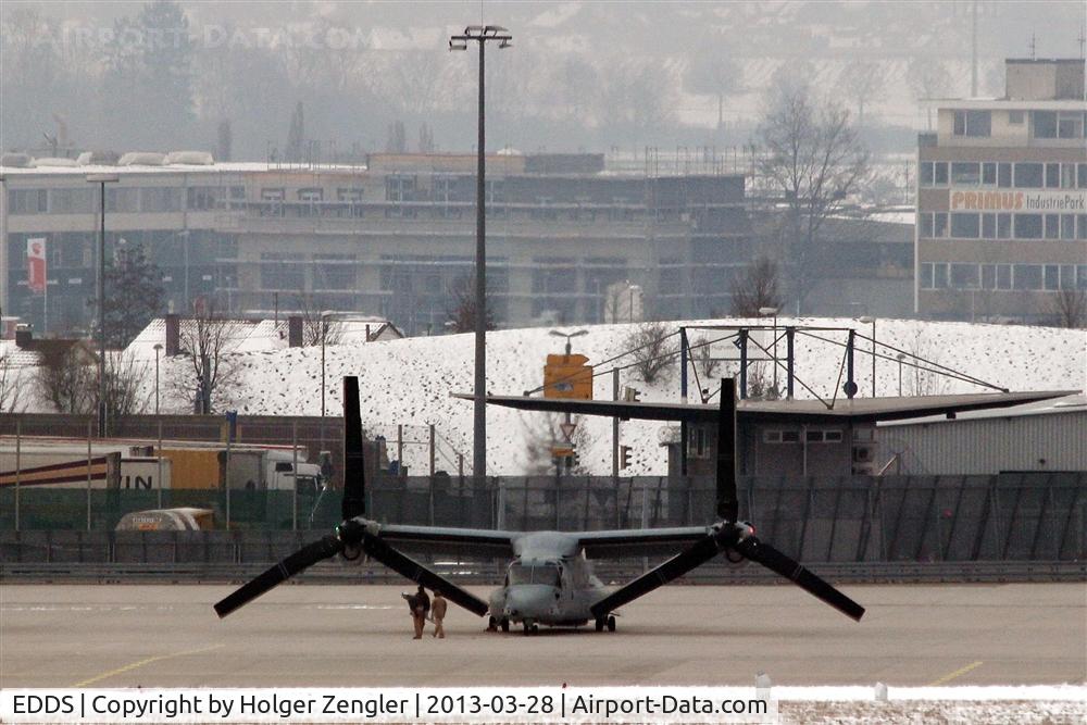 Stuttgart Echterdingen Airport, Stuttgart Germany (EDDS) - Extraterrestrial aircraft? No, one of three CV-22 Osprey stationed at STR....