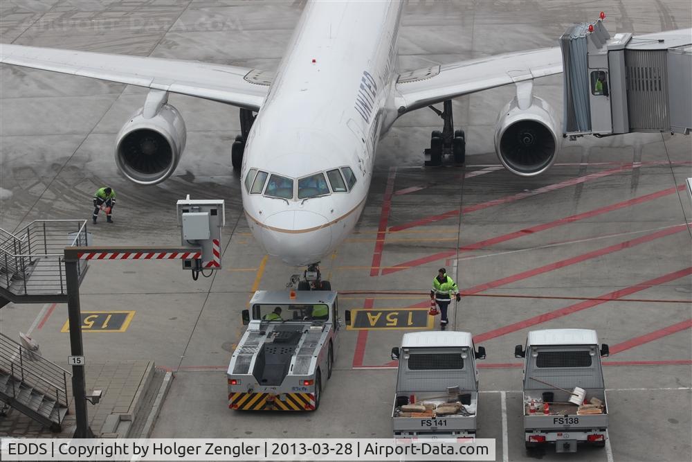 Stuttgart Echterdingen Airport, Stuttgart Germany (EDDS) - At stand 15 a push-back ceremony is starting ...