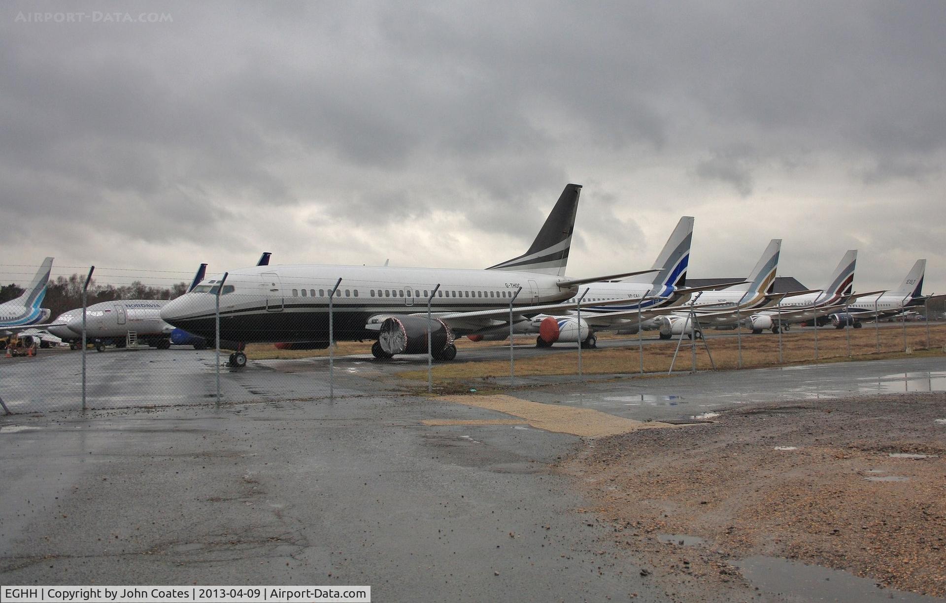 Bournemouth Airport, Bournemouth, England United Kingdom (EGHH) - An echelon of 737s at European