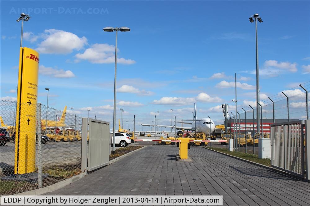 Leipzig/Halle Airport, Leipzig/Halle Germany (EDDP) - DHL Air Hub car park entrance and apron 4 west......