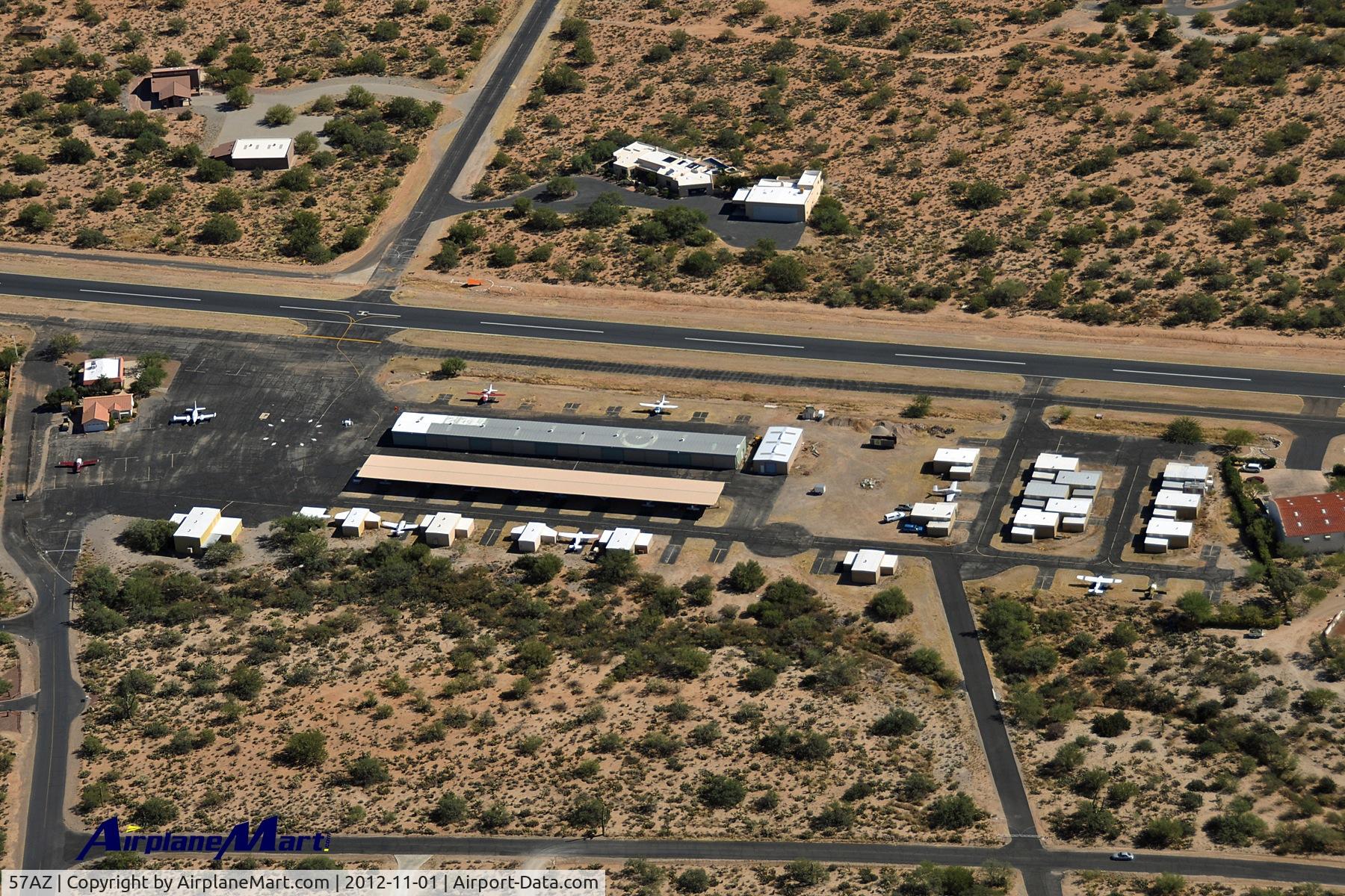 La Cholla Airpark Airport (57AZ) - Main apron at La Cholla Airpark - Tucson, AZ - USA (57AZ)