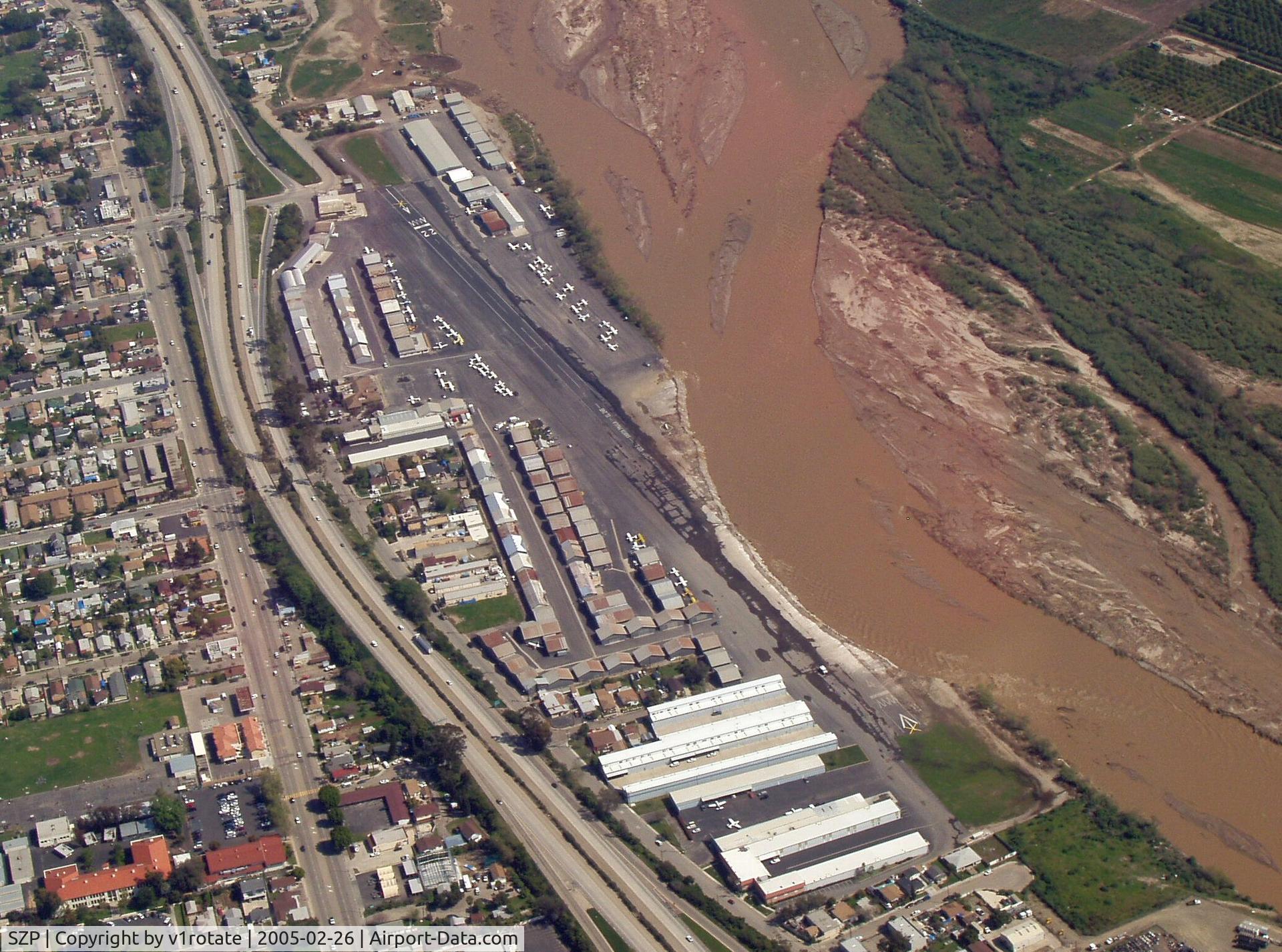 Santa Paula Airport (SZP) - Flood Damage to Runway 2005