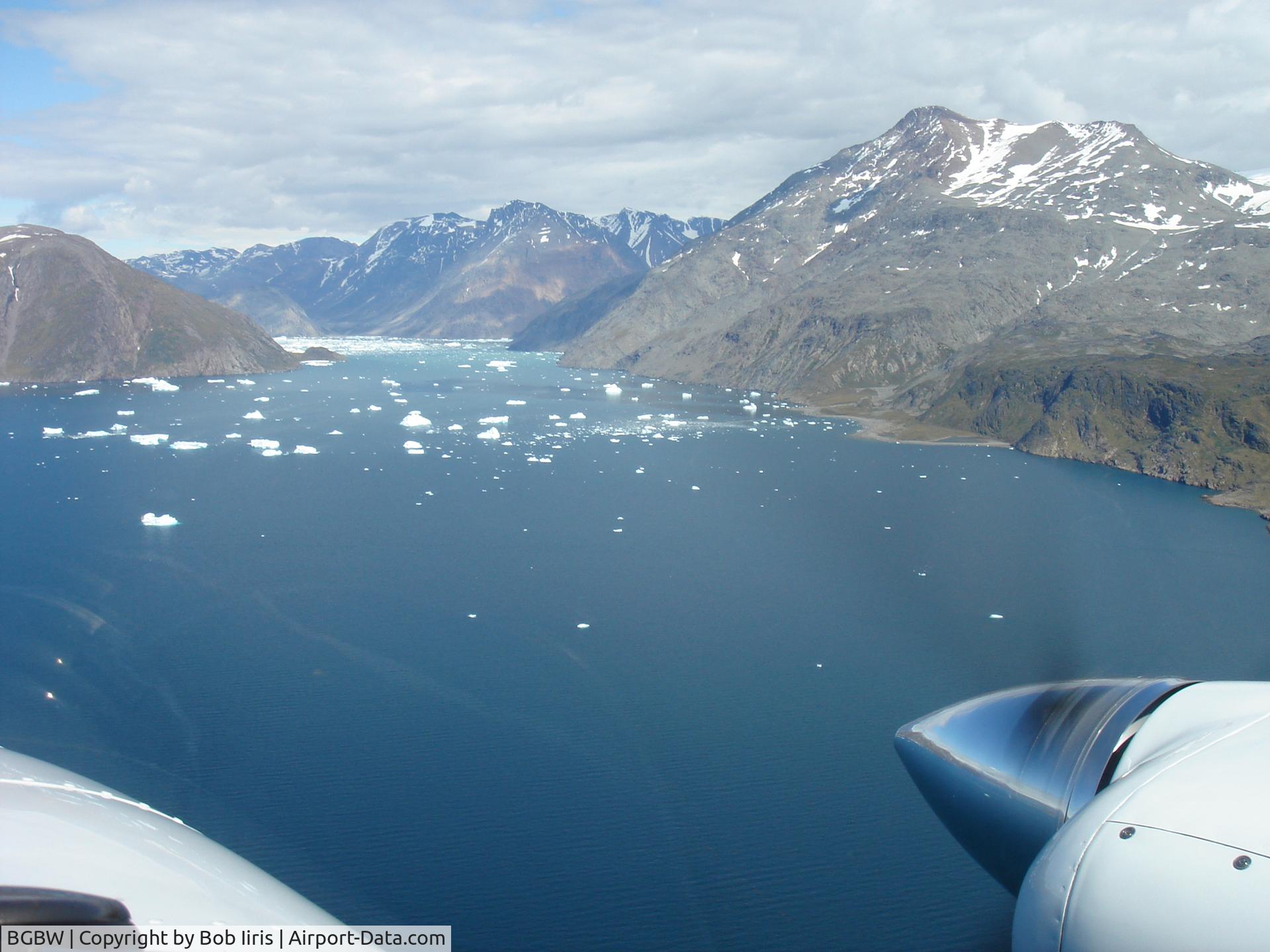 Narsarsuaq Airport, Narsarsuaq (Narssarssuaq) Greenland (BGBW) - Approaching BGBW up the Fjord