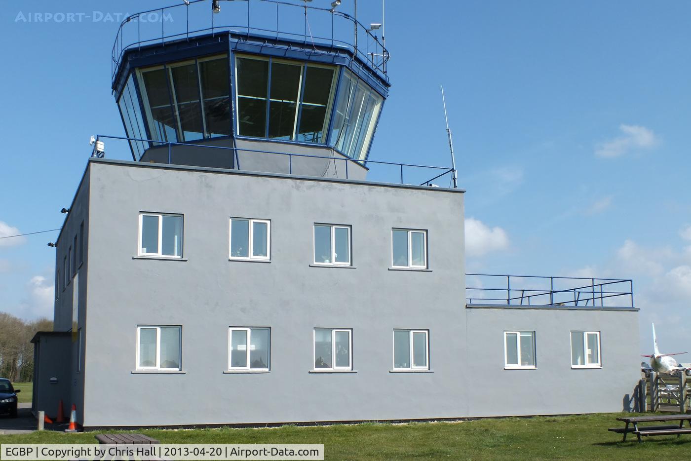 Kemble Airport, Kemble, England United Kingdom (EGBP) - Kemble's tower in the process of being repainted