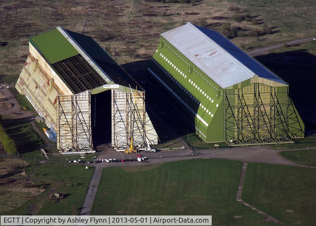 EGTT, Cardington Airship sheds under restoration.