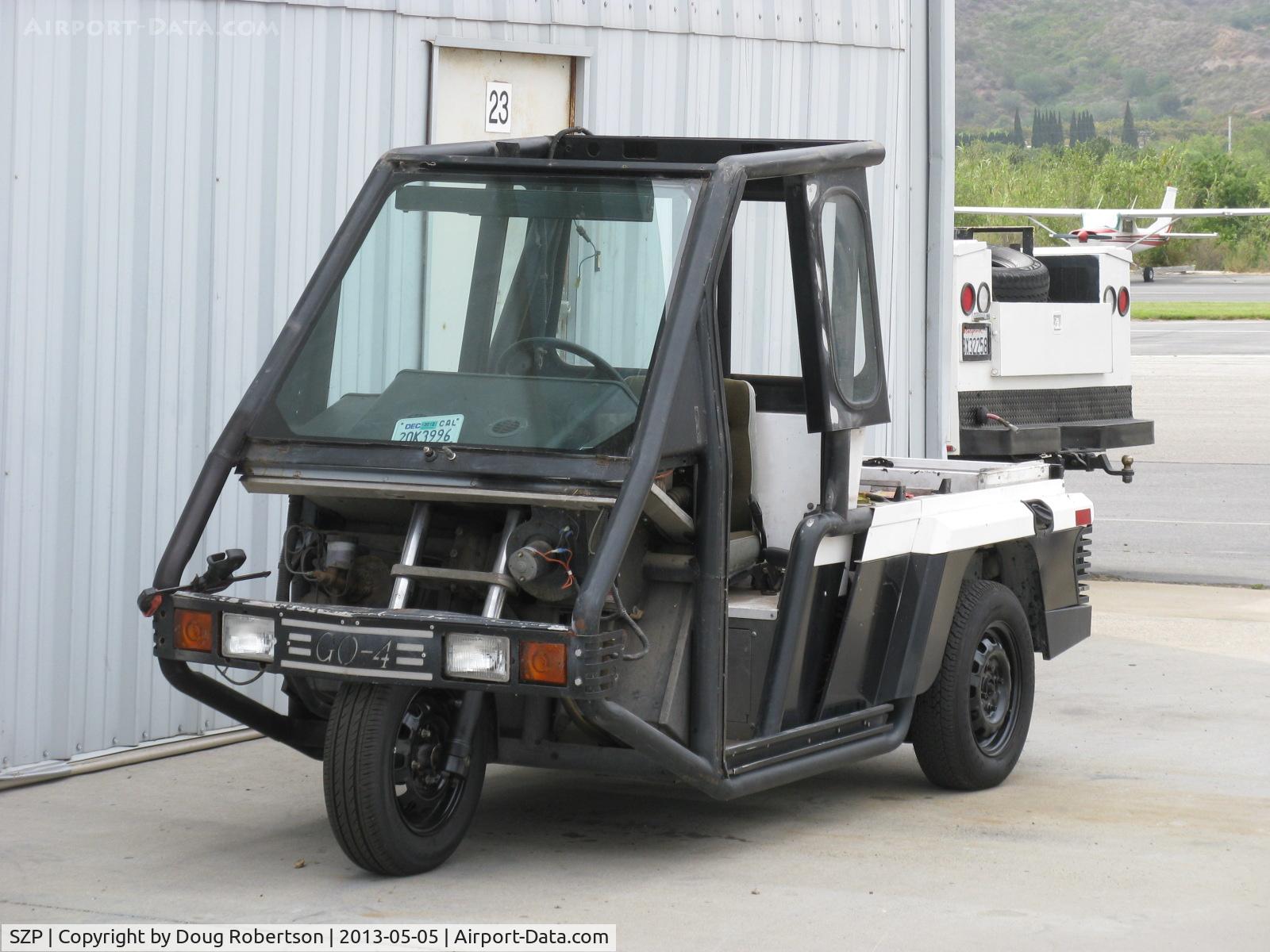 Santa Paula Airport (SZP) - The airport has many forms of personal ground transportation. Here is a GO-4 vehicle with some cargo capability.