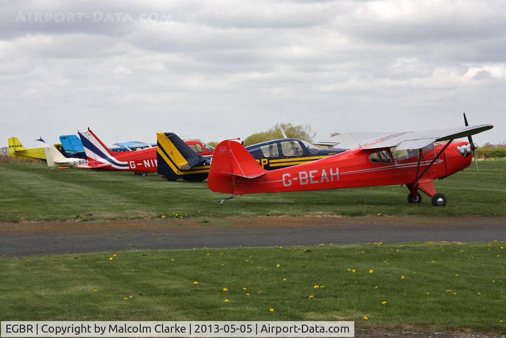 EGBR Airport - Line of visitors to The Real Aeroplane Club's May-hem Fly-In, Breighton Airfield, May 2013.