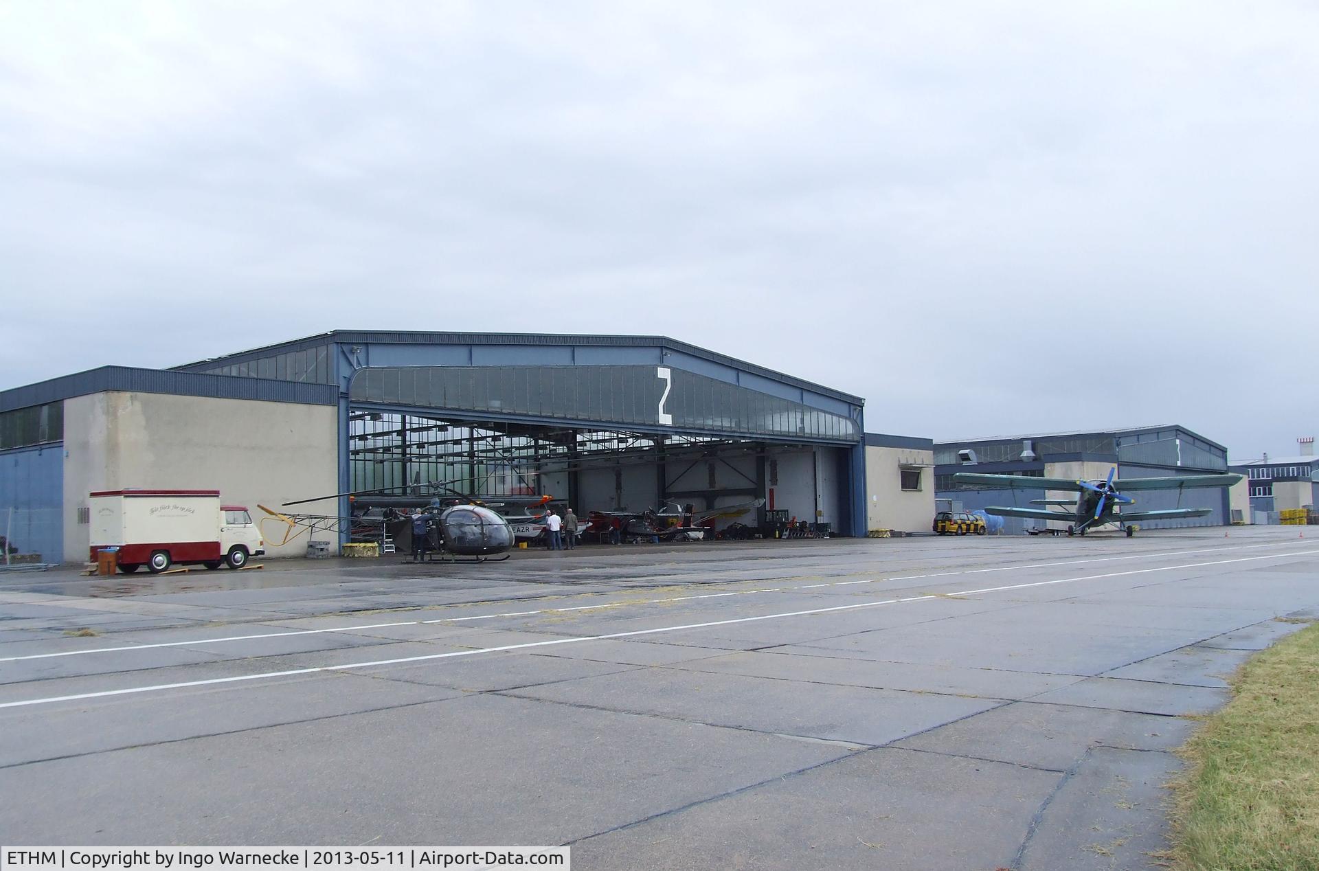 Mendig Army Base Airport, Niedermendig Germany (ETHM) - No 2 hangar of the Fliegendes Museum Mendig (Flying Museum) during an open day at former German Army Aviation base, now civilian Mendig airfield 