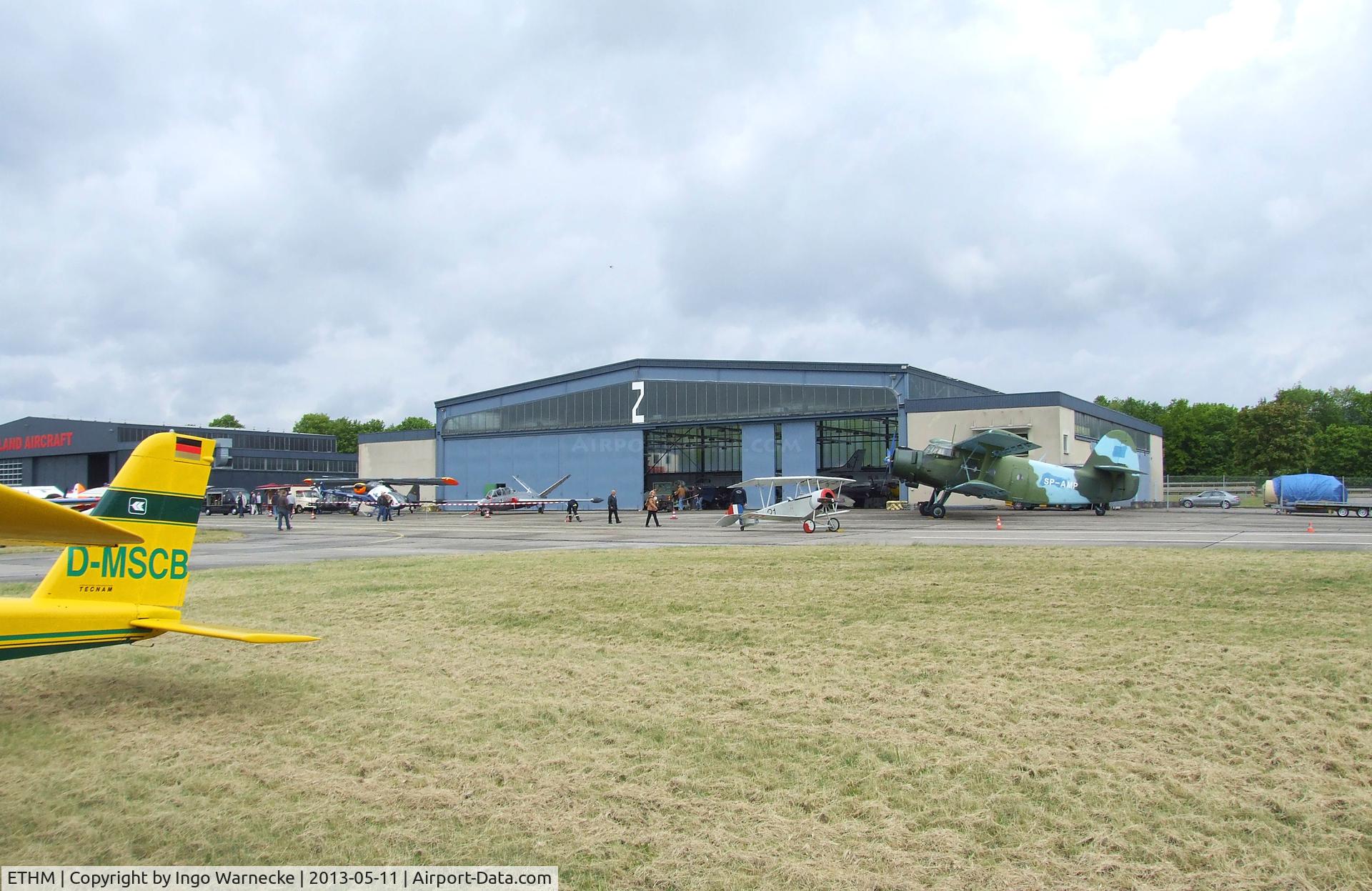 Mendig Army Base Airport, Niedermendig Germany (ETHM) - No 2 hangar of the Fliegendes Museum Mendig (Flying Museum) during an open day at former German Army Aviation base, now civilian Mendig airfield 