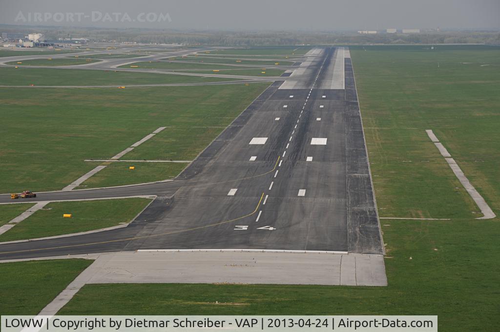 Vienna International Airport, Vienna Austria (LOWW) - Temporary Runway Marking during runway resurfacing