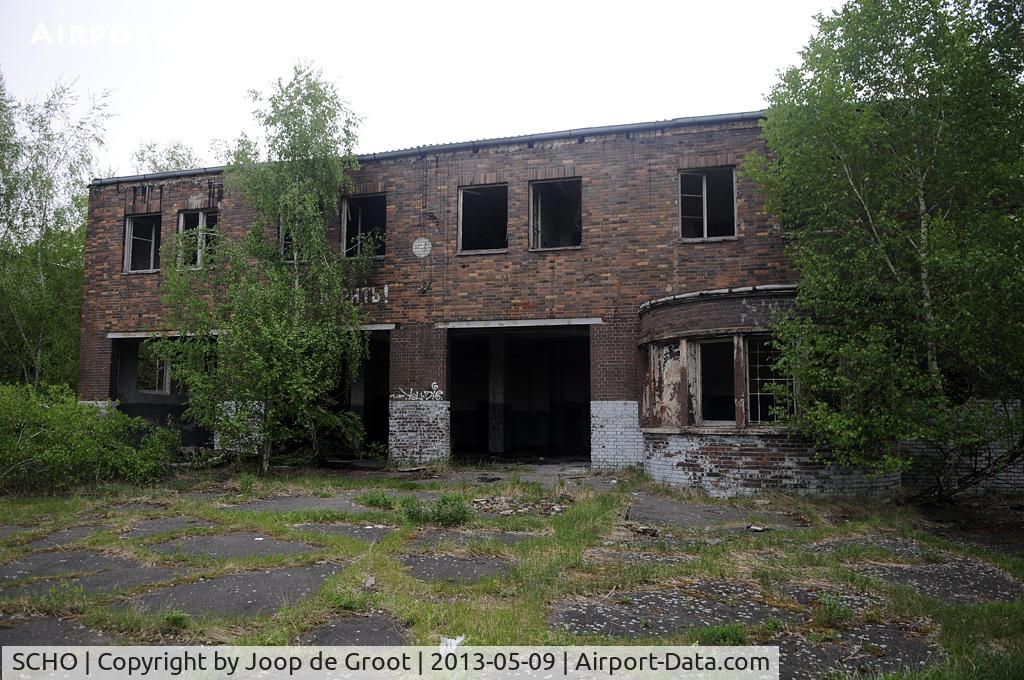 SCHO Airport - One of the remaining buildings at the disused Schonwalde air base near Berlin (D)