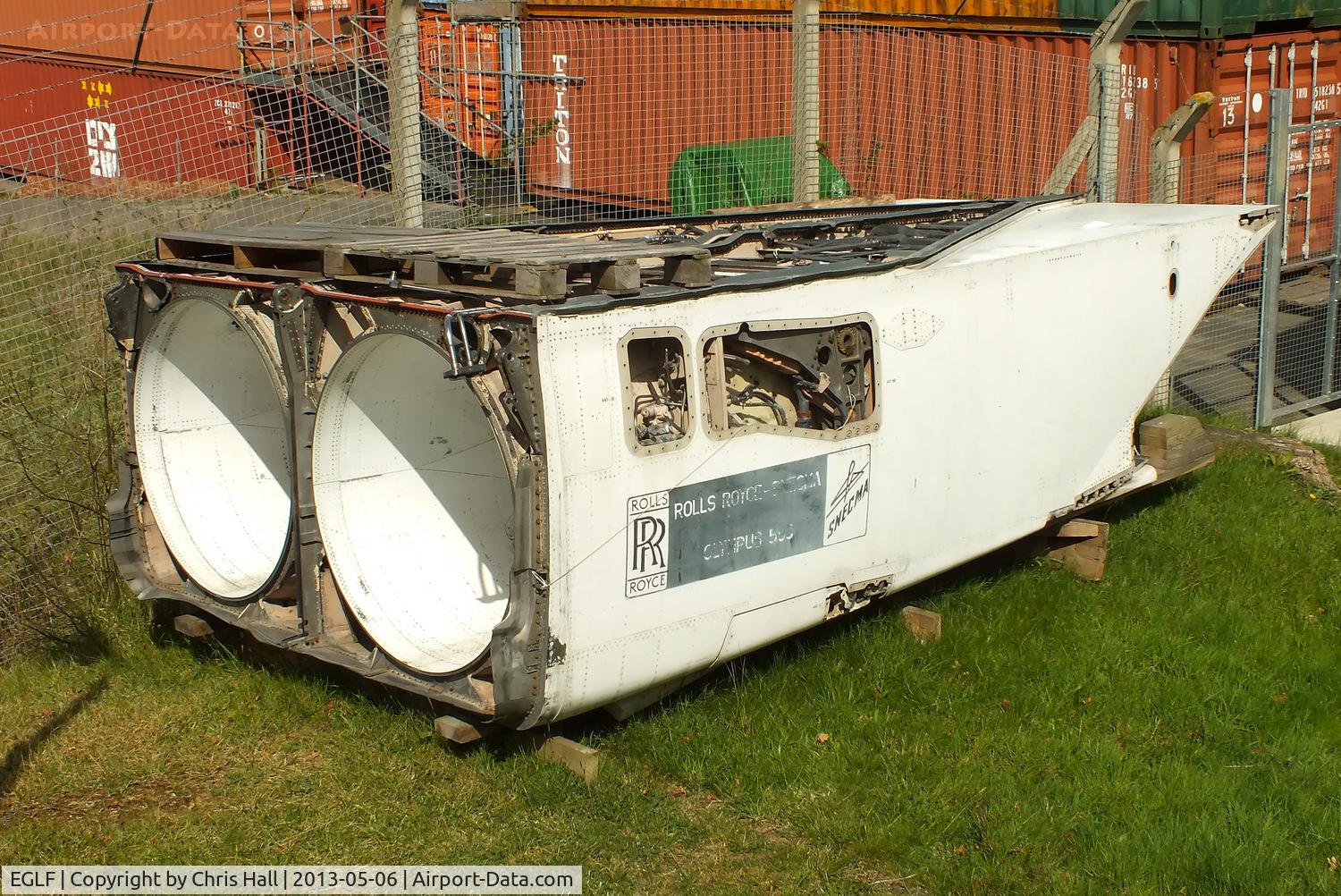 Farnborough Airfield Airport, Farnborough, England United Kingdom (EGLF) - Concorde engine intake at the Farnborough Air Sciences Trust museum