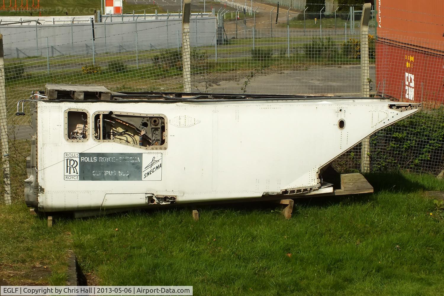 Farnborough Airfield Airport, Farnborough, England United Kingdom (EGLF) - Concorde engine intake at the Farnborough Air Sciences Trust museum