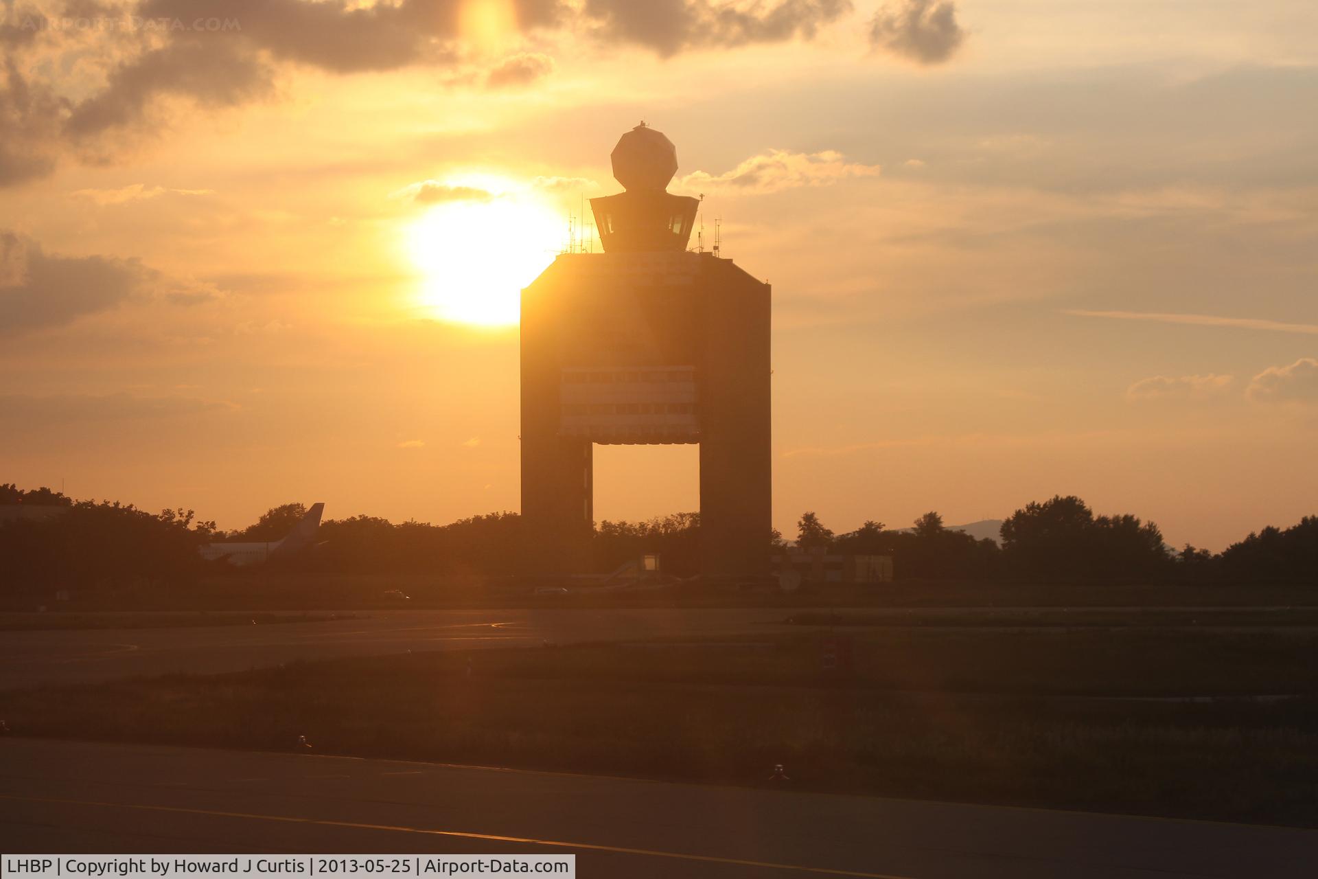 Budapest Ferihegy International Airport, Budapest Hungary (LHBP) - ATC tower at sunset.