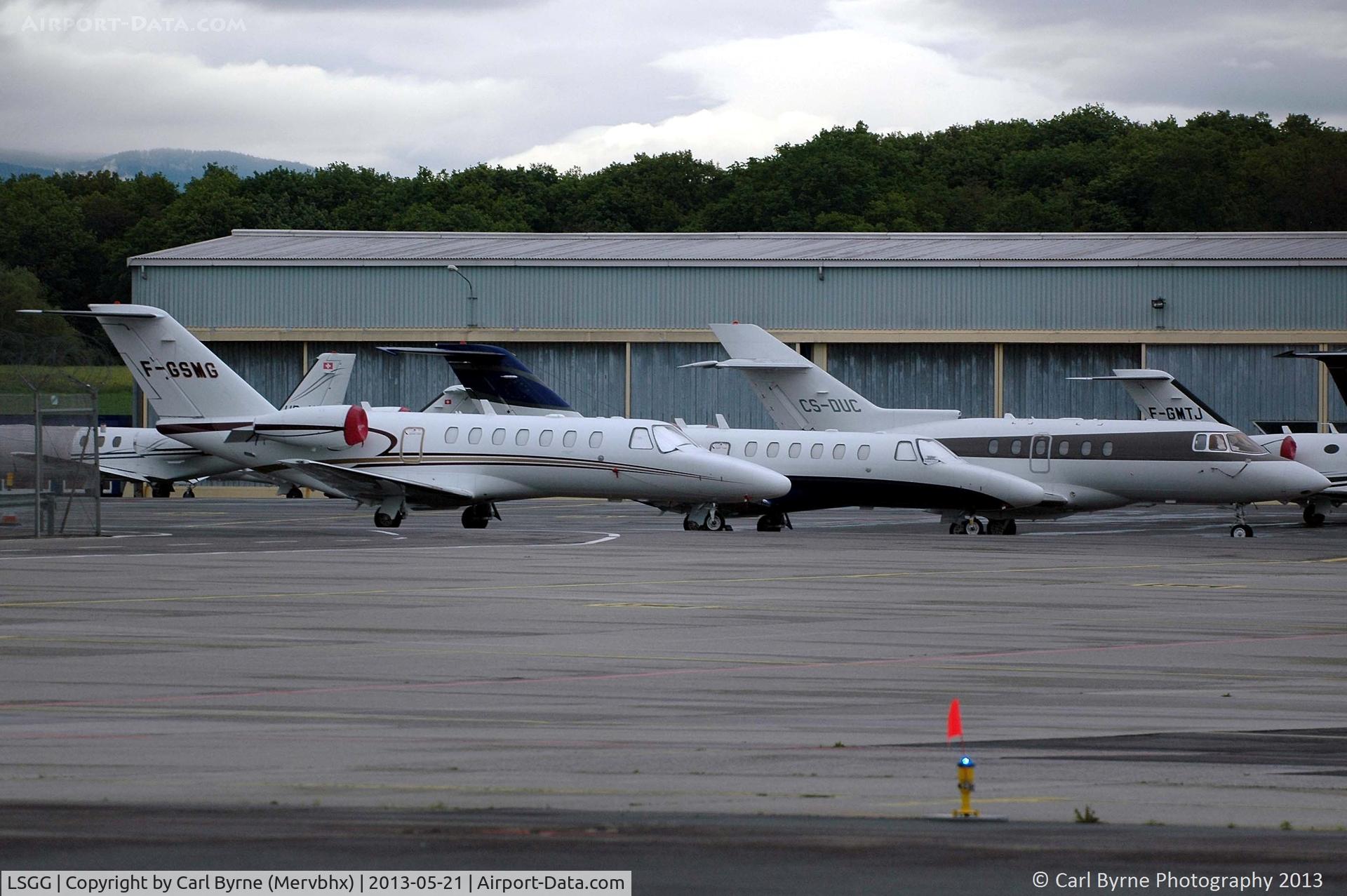 Geneva Cointrin International Airport, Geneva Switzerland (LSGG) - Some visitors for EBACE, taken from the Aerobistro.