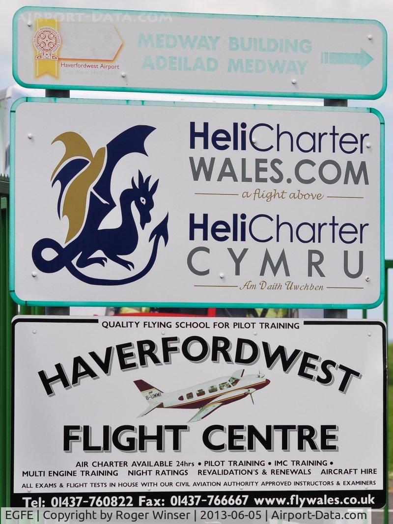 Haverfordwest Aerodrome Airport, Haverfordwest, Wales United Kingdom (EGFE) - Operators at Haverfordwest Airport.
