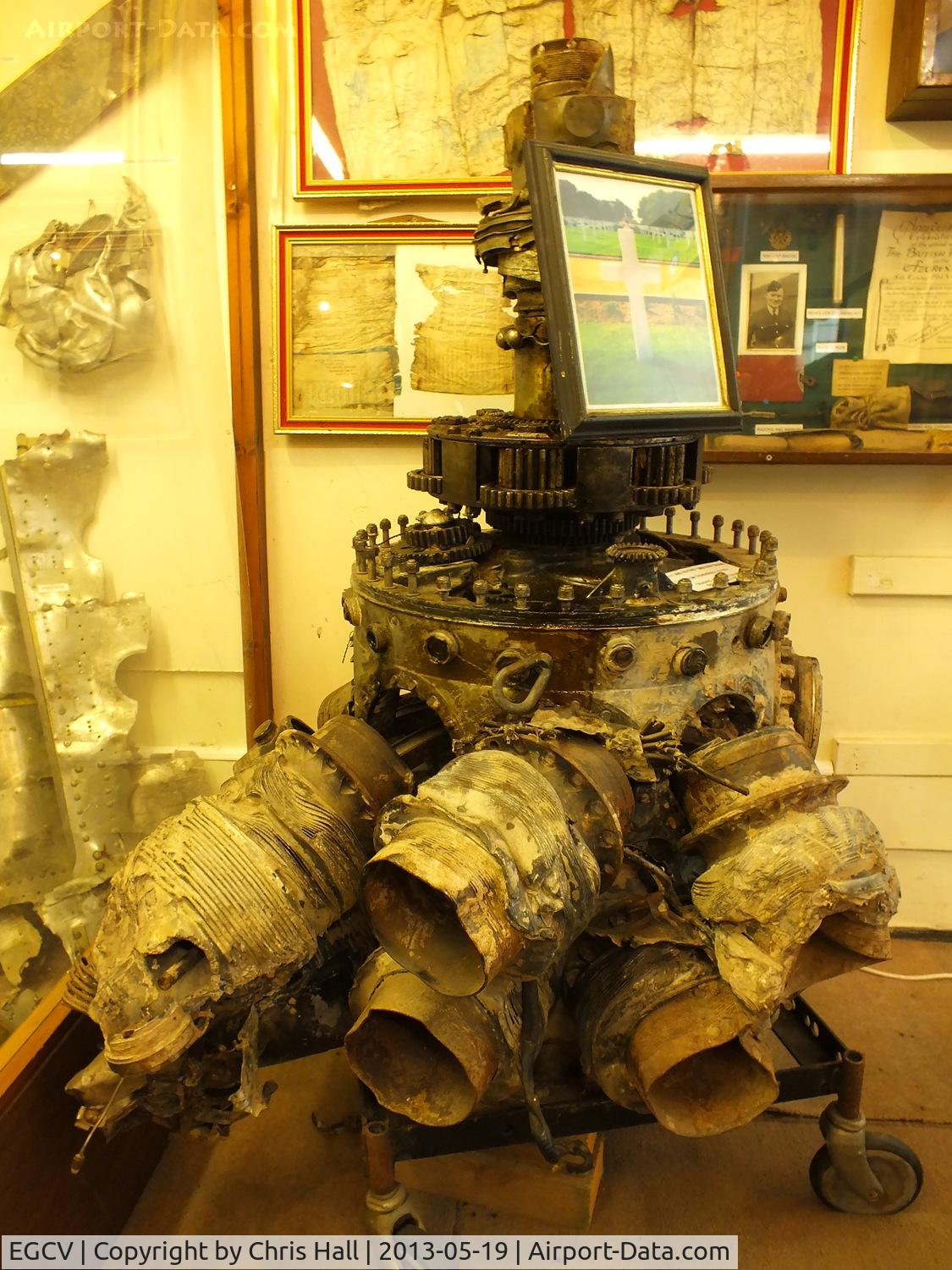 Sleap Airfield Airport, Shrewsbury, England United Kingdom (EGCV) - Pratt & Whitney R2800-59 Twin Wasp engine recovered from Republic P-47 Thunderbolt 42-7974 which crashed at Muckleton near Shawbury, July 18th 1944