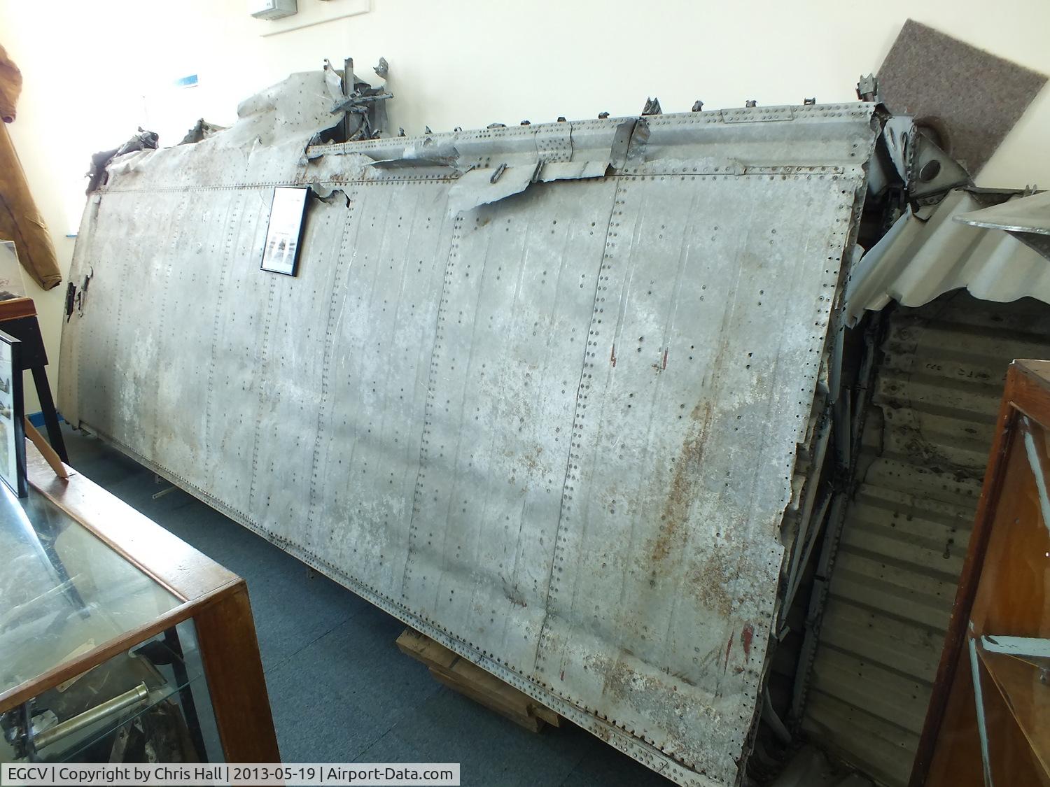 Sleap Airfield Airport, Shrewsbury, England United Kingdom (EGCV) - Outer port wing section from  from Armstrong Whitworth A.W.38 Whitley EB384 which crashed in Scotland with the loss of all six crew members, May 26th 1944