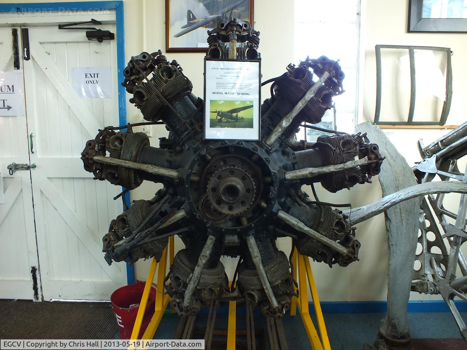 Sleap Airfield Airport, Shrewsbury, England United Kingdom (EGCV) - Bristol Mercury XX radial from Westland Lysander Mk III T1655 which crashed on Cadair Berwyn on the 15th December 1942 while searching for Supermarine Spitfire Mk.IIA P7295
