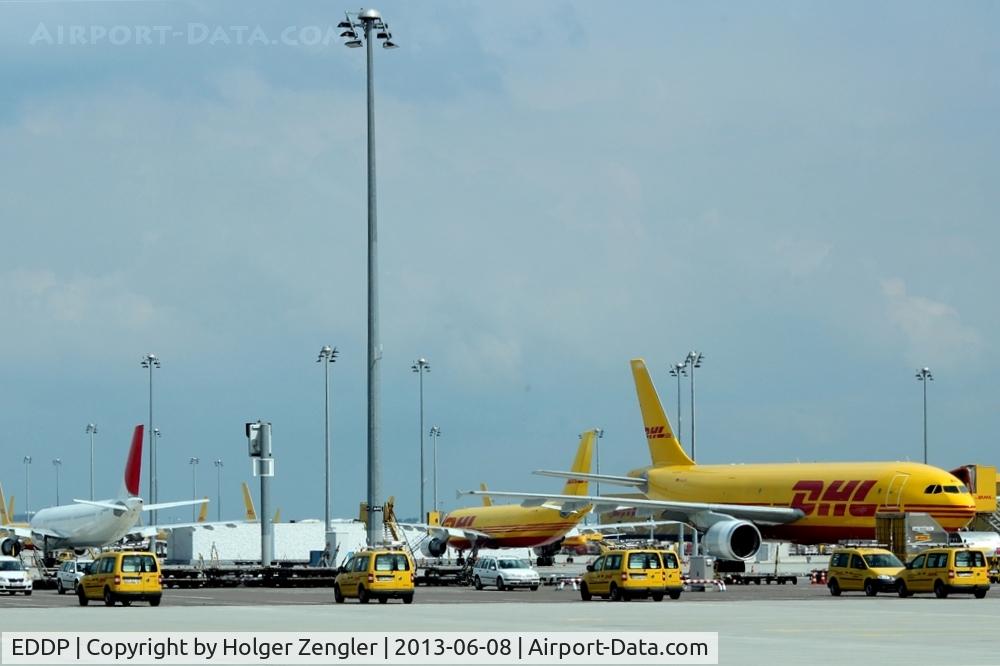 Leipzig/Halle Airport, Leipzig/Halle Germany (EDDP) - View on DHL apron....