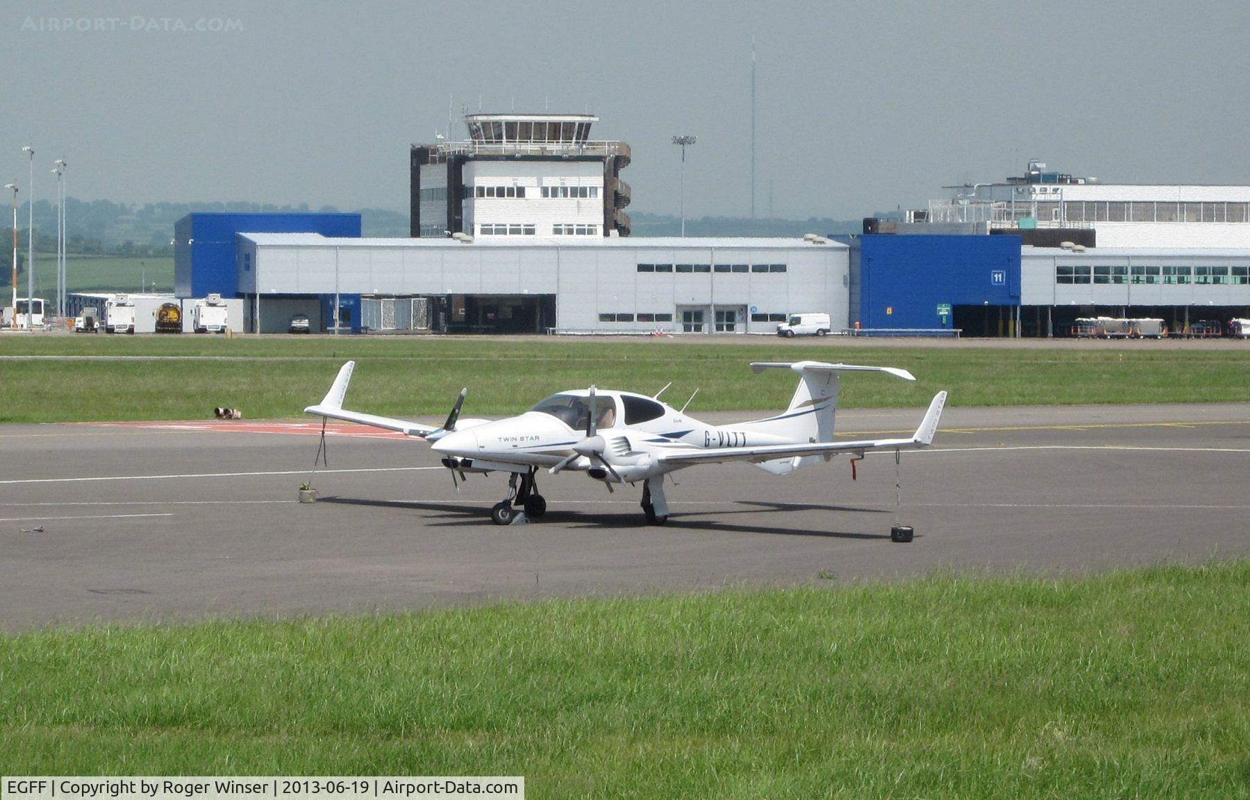 Cardiff International Airport, Cardiff, Wales United Kingdom (EGFF) - View to Control Tower and terminal building (short haul flights).