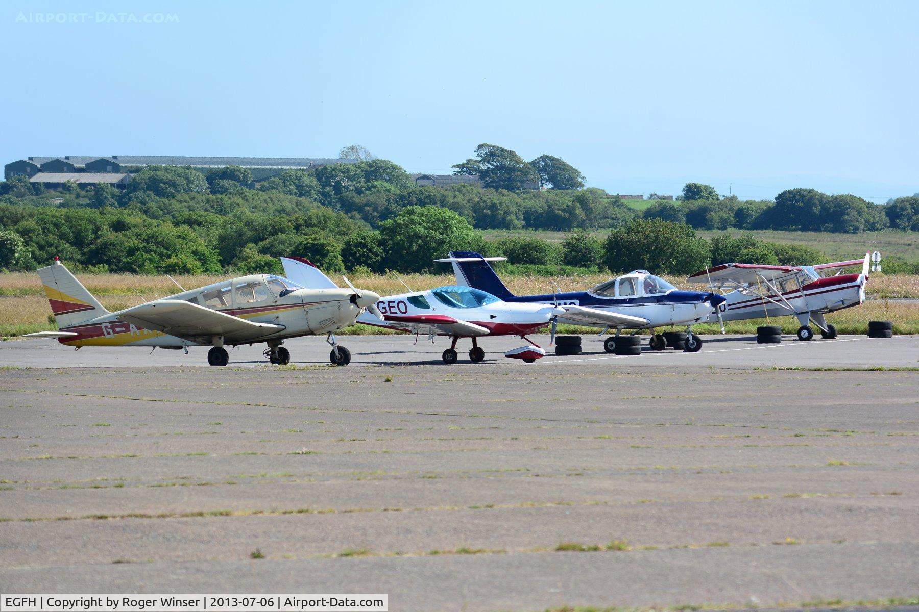 Swansea Airport, Swansea, Wales United Kingdom (EGFH) - Visiting and resident aircraft
