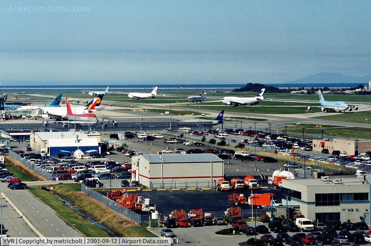 Vancouver International Airport, Vancouver, British Columbia Canada (YVR) - The morning after.....some of the aircraft diverted to YVR on Sep.11,2001