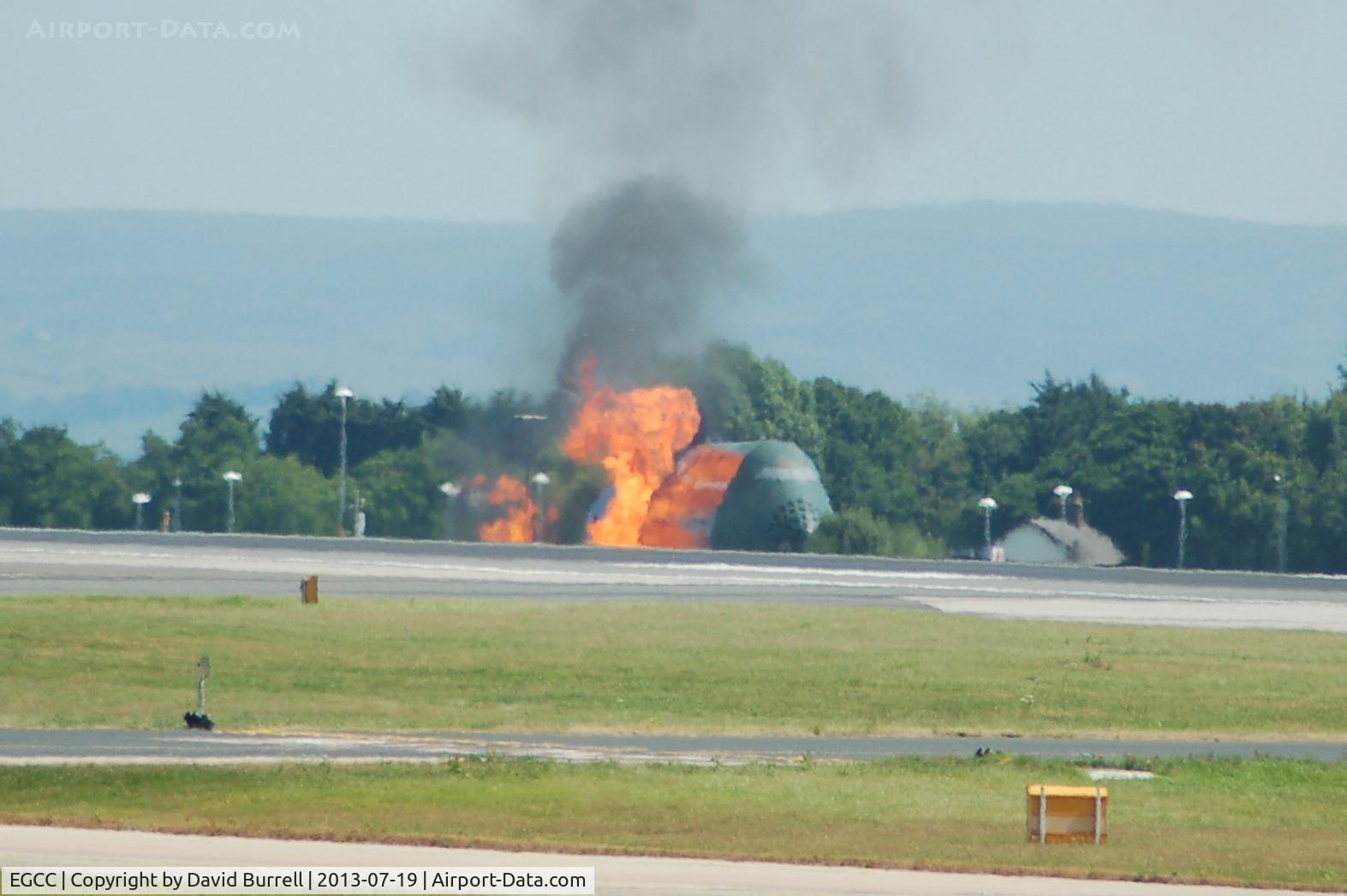 Manchester Airport, Manchester, England United Kingdom (EGCC) - Fire Training in progress at Manchester Airport.