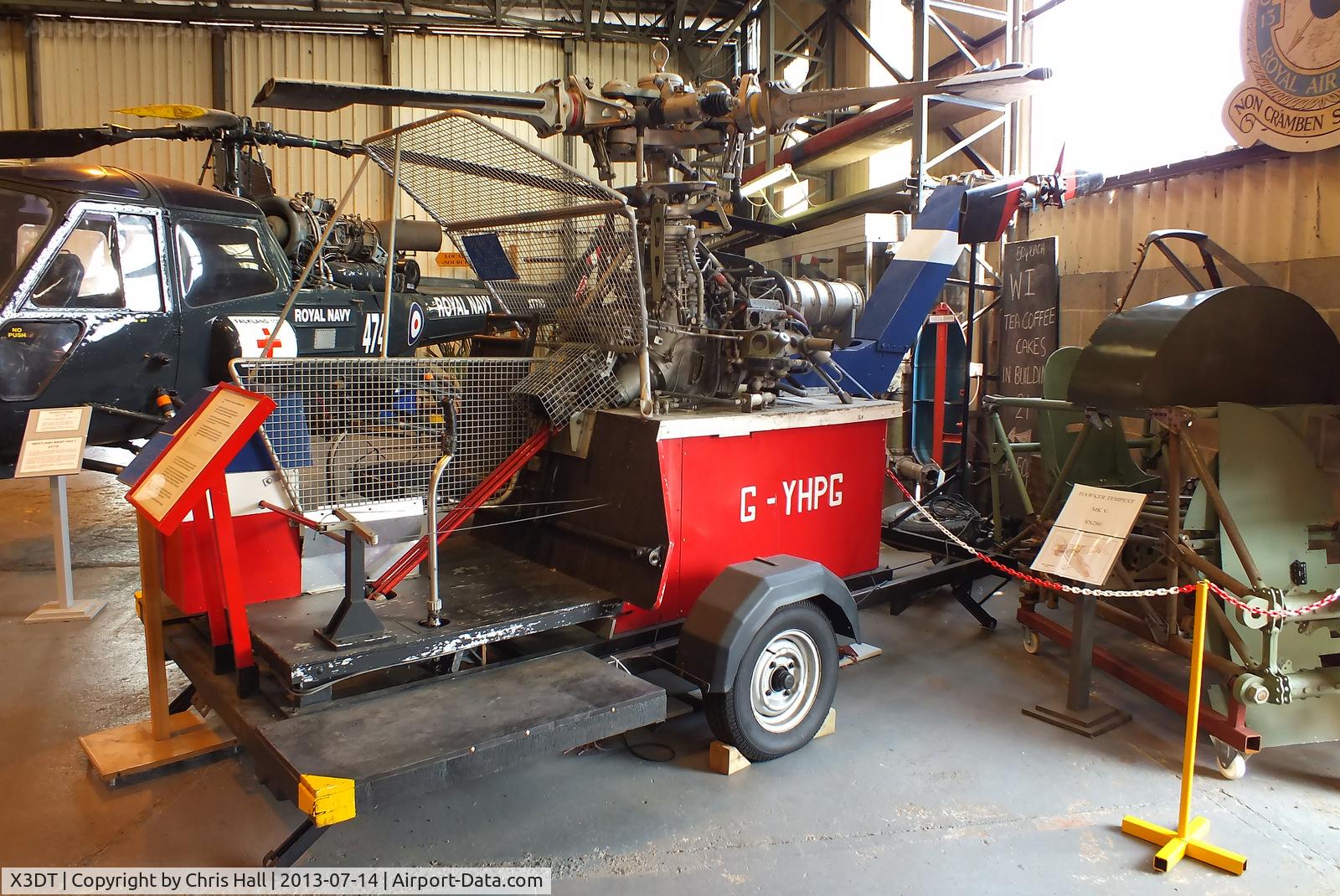 X3DT Airport - Westland Whirlwind demonstrator built by BHL apprentices 1979-80 using Whirlwind parts preserved at the South Yorkshire Aircraft Museum, AeroVenture, Doncaster wearing the false reg number G-YHPG which refers to the Yorkshire Helicopter Preservation Group