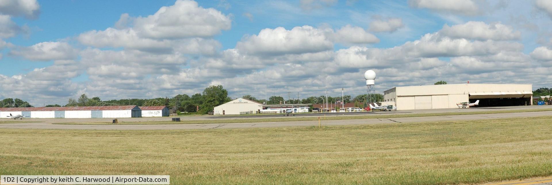 Canton-plymouth-mettetal Airport (1D2) - Panaramic view of runway and operation building looking west