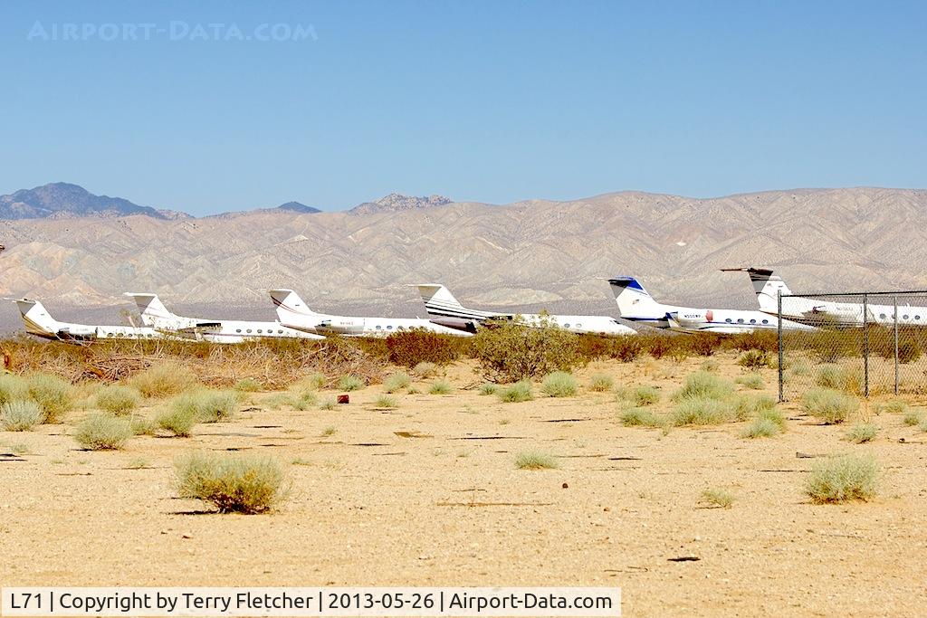 California City Municipal Airport (L71) - A line of old Gulfstream aircraft grace California City Municipal Airport