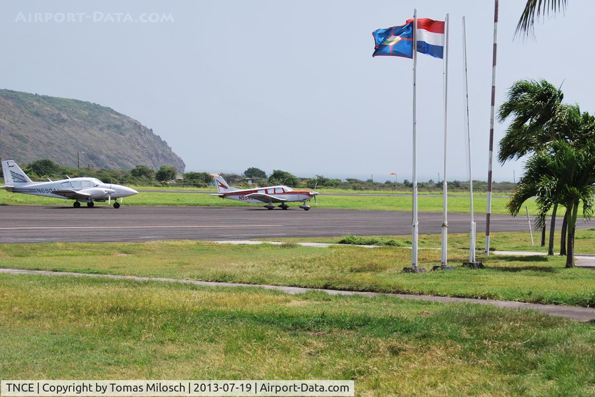 F.D. Roosevelt Airport – Sint Eustatius, Netherlands Antilles,  Netherlands Antilles (TNCE) - Some private aircraft on parking positions at EUX.