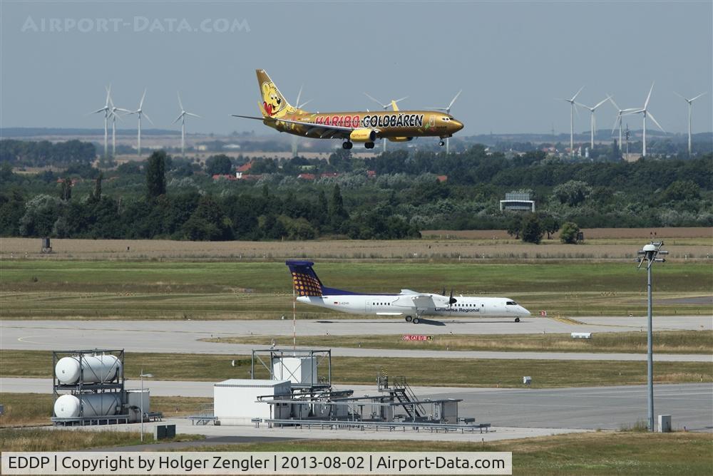 Leipzig/Halle Airport, Leipzig/Halle Germany (EDDP) - Meeting of inbound and outbound traffic at holding point 08L....