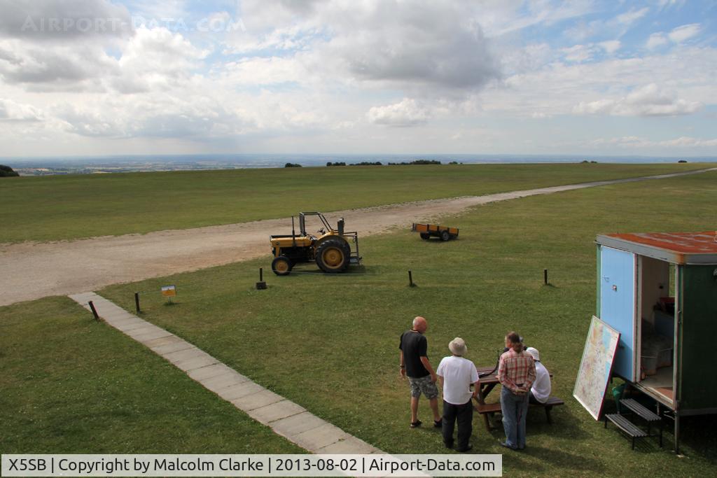 X5SB Airport - Awaiting the return of the cross country competitors. During The Northern Regional Gliding Competition, Sutton Bank, North Yorks, August 2 2013