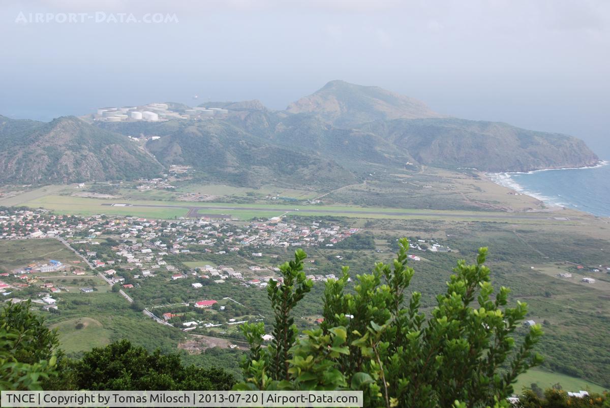 F.D. Roosevelt Airport – Sint Eustatius, Netherlands Antilles,  Netherlands Antilles (TNCE) - The airport seen from the volcano Quill
