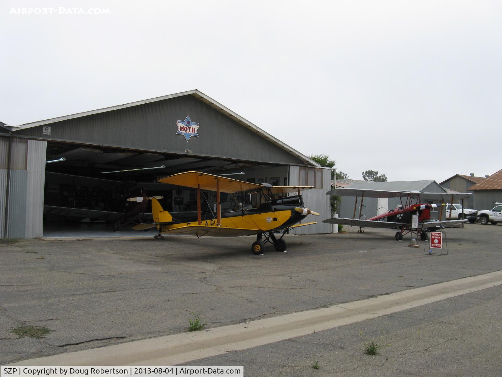 Santa Paula Airport (SZP) - The David Watson Aviation Museum  of Santa Paula hangar-British Dehavilland Bipes live here.
