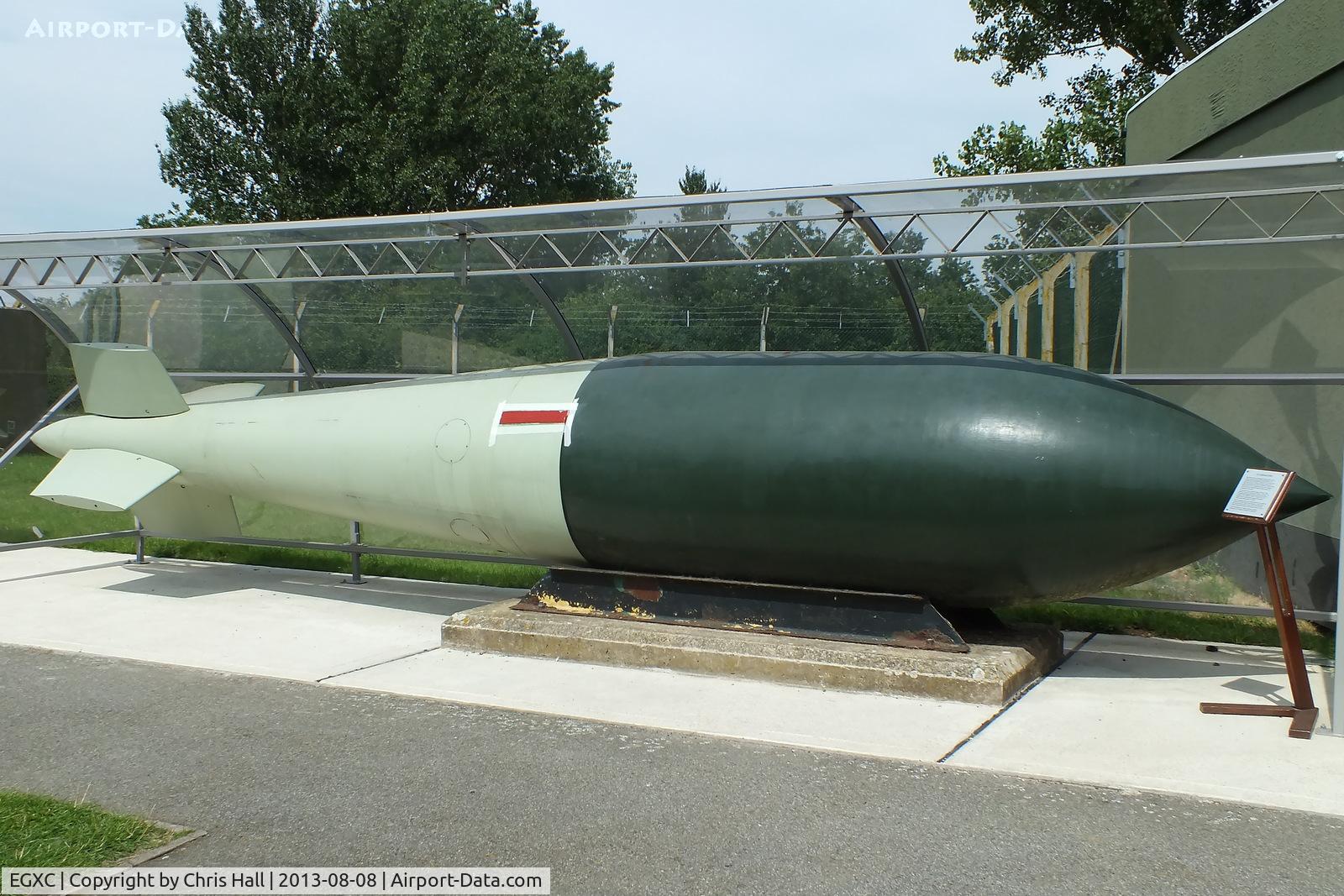 RAF Coningsby Airport, Coningsby, England United Kingdom (EGXC) - The 22,000 lb Grand Slam bomb which were dropped by  No. 617 Sqn Avro Lancasters with great effect against viaducts and U-boat shelters.