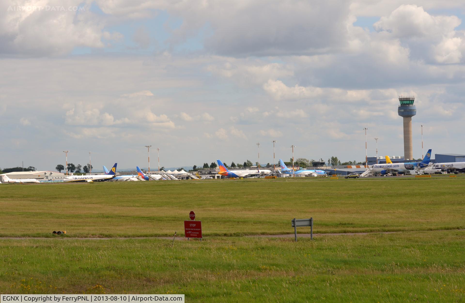 Nottingham East Midlands Airport, East Midlands, England United Kingdom (EGNX) - Overview of the EMA passenger terminal on a Saterday afternoon.